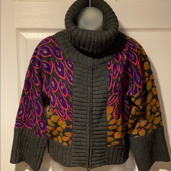 DKNY Cashmere Lambswool Zip Front Sweater Jacket M - Picture 4 of 9